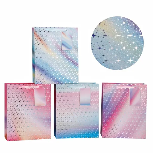 Medium Galaxy Gift Bag Foiled Assort 23cm Multi Colour