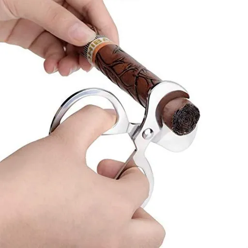 Portable Cigar Scissors, Stainless Steel Guillotine DoubleStraight Cut Scissors Suitable for different Sizes of Cigar Accessories