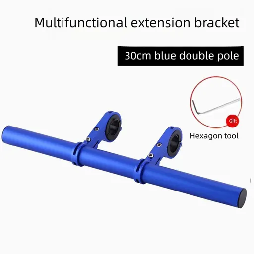 Blue 30cm Aluminum Bicycle Handlebar Extension Bracket – Multi-Functional Mount for Bike Accessories