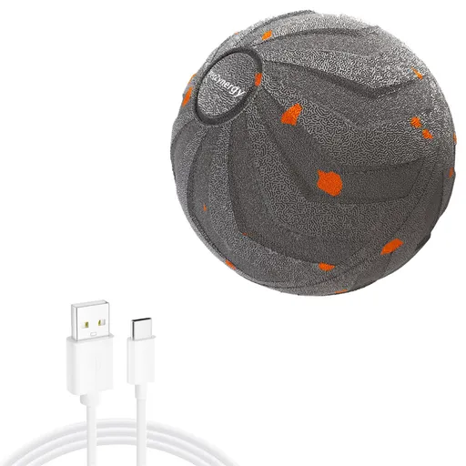 Smart Interactive Dog Toy Ball, Auto-Bouncing and Spinning, E-TPU Bite-Resistant and Rechargeable - Gray