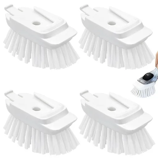 4PC New Brush Refills for New Soap Dispensing Dish Brush - Dish Brush Cleaning Soap Dispensing Head Replacement for Scrubber
