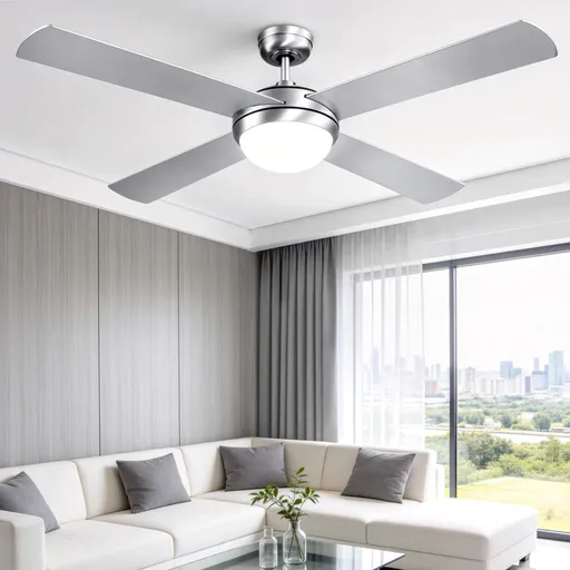 Devanti 52'' Ceiling Fan DC Motor w/Light w/Remote - Silver