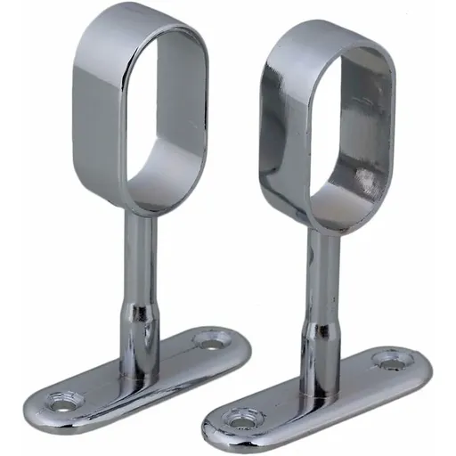 2 pcs 16Mm Silver Plated Zinc Alloy Oval Wardrobe Brackets