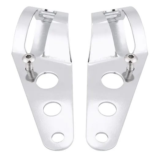 High Quality 35-43mm Motorcycle Headlight Bracket Bracket Fork Tube Clamp Kit Chrome for Chopper Cafe Racer, Made of Iron