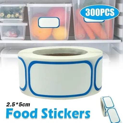 300PCS Writable Food Storage Labels for Kitchen Containers and Freezer Organisation
