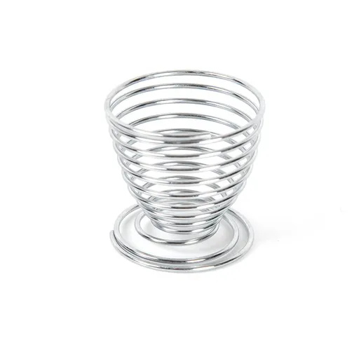 2 PCS Stainless Steel Spring Wire Tray Egg Cups Holder Serving Cup Egg Tray for Egg (gold and silvery)