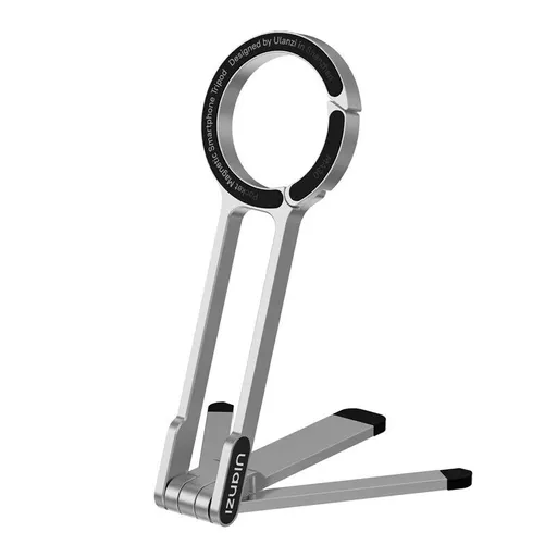 ULANZI MA30 Magnetic Phone Tripod Stand for iPhone - Aluminium Maglock Smartphone Mini Tripod Pocket Cell Phone Stand Dual-Sided Magnet Quick Mount Compatible with iPhone 16 15 14 13 12 Magsafe (Silver)