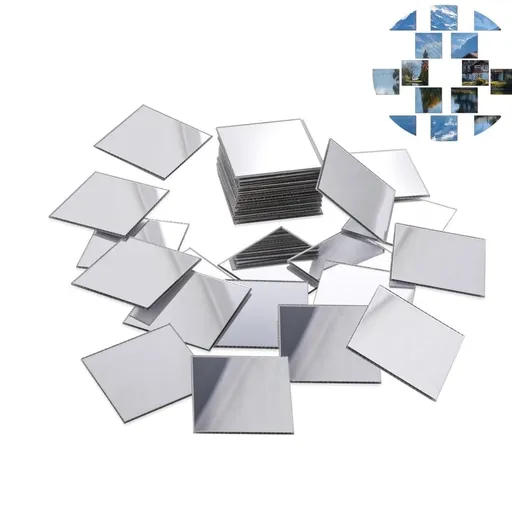 Small Self Adhesive Mirror Tiles,2x2In Square Mini Acrylic Mirror Tiles,50Pack of Durable DIY Crafts Supply for Home,Wall,DIY Projects