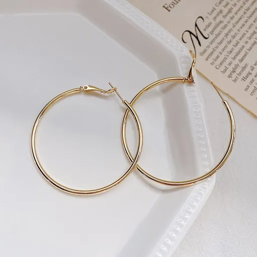 Mori Wai Metal Earrings Geometry Circle 925 Silver E2455 gold 5cm