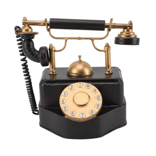 Retro Rotary Dial Phone Vintage Rotary Telephone Decor Statue Artist Figurine Cafe Bar Window Decor Model Desk Decoration