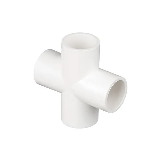 4 Way 1" Cross PVC Fitting, 8 Pack PVC Fitting Connector, Furniture Grade, for Building Furniture and PVC Structures, White