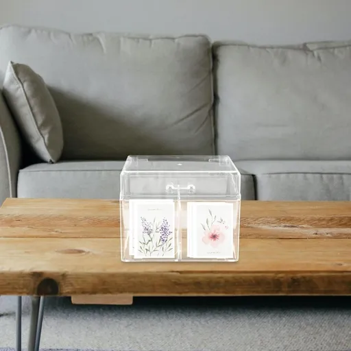 Professional Transparent Acrylic Business Card Holder Stand for Neat Desk Organization