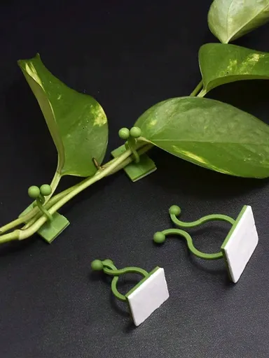 50Pcs Green Tree Climbing Wall Tool Green Tree Fixing Vine Fixing Clamp Climbing Hook Green Buckle Ring Traceless Green Plant Fixing Device L