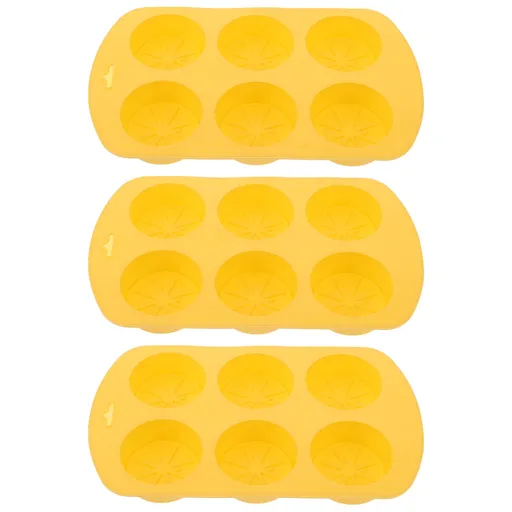 Silicone Baking Mold Lemon Slice Shaped for Soap Making Yellow 3Pcs