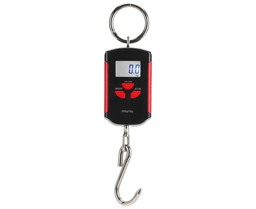 Portable Electronic Hanging Scale Digital LCD Backlit Display kg/lb/JIN 200KG W/HookRed Frame
