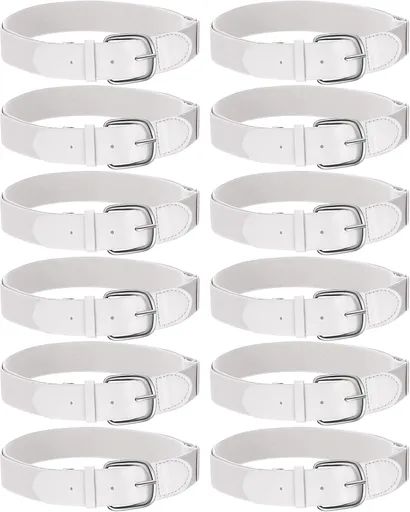 12 Pcs Baseball Belts Softball Belts Bulk for Adult and Youth Adjustable