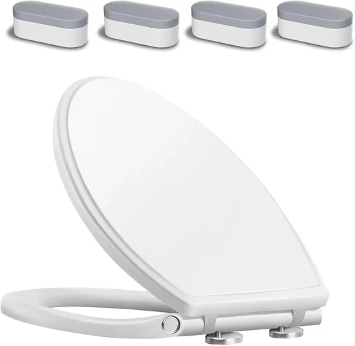 Premium Elongated Toilet Seat with Toilet Seat Bumpers