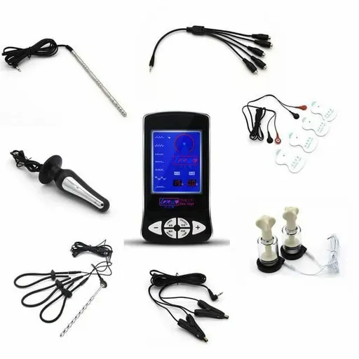 House Of Dasein Electro Shock Nipple Clamps Suction Sound Butt Plug Cock Rings Bdsm - Black - 1 Set