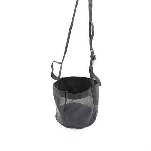 Horse Feed Bag Comfort Breathable Mesh Feed Bucket Heavy Duty Feed Bag with Adjustable Strap and Waterproof Bottom (Black)