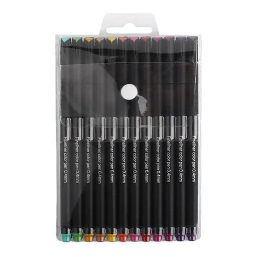 Fine Tip Marker Pens (Drawing Outline Set), Permanent Ink Outlines Artwork Cleanly, Set 12 Dry Colored Pens 3Ml Drawing Markers Tip Pen Fast Signing Pen Painting Academic Gear