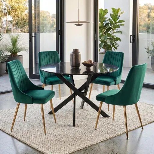 The Velvet Marble Table and Chair Set