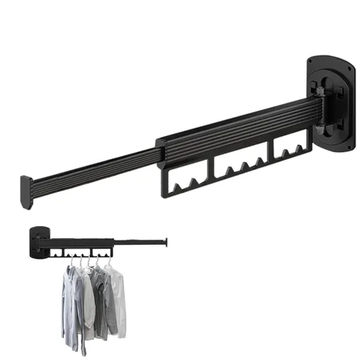 Retractable Folding Hanger, Bay Window Drying Rack, Foldable Clothes Drying Rack, Laundry Accessories Space-Saving for Quilts