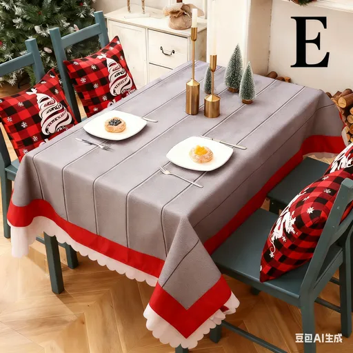 Christmas gift Christmas Tablecloth - Festive 180x150cm Table Cover for Holiday Dining & Home Decor（E）