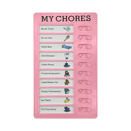 1Pc To Do List Checklist,Chores Chart for Man and Woman Chore Chart, Sliding Routine Chart to Do List, RV Checklist Task Planning Board, ADHD Tools Routine Visual Schedule Reminder(White5) Pink