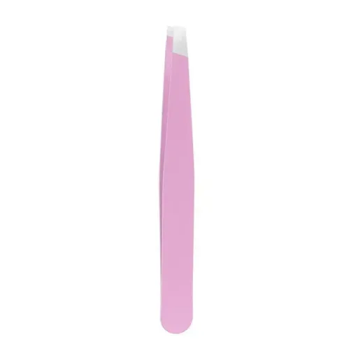 Stainless Steel Hair Eyebrow Tweezers Plucker Puller Beauty Slanted Nail Tip - Light Purple