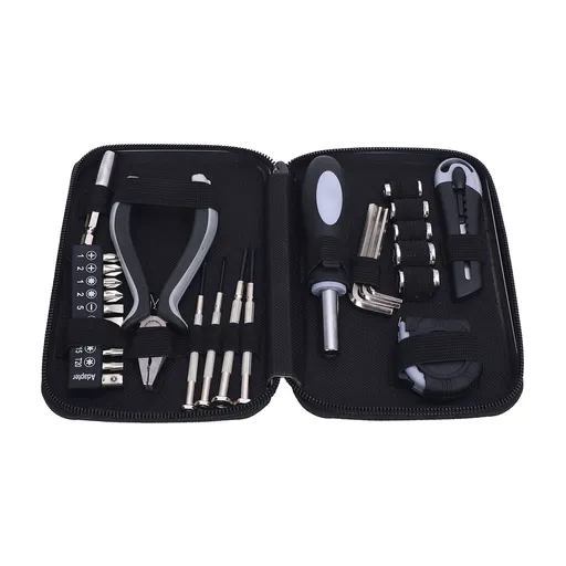 Mini Tool Set Household Repair Tool Kit Needle Nose Pliers Tape Measure Hex Wrenches Screwdriver Set Screwdriver Bits Handle with Case