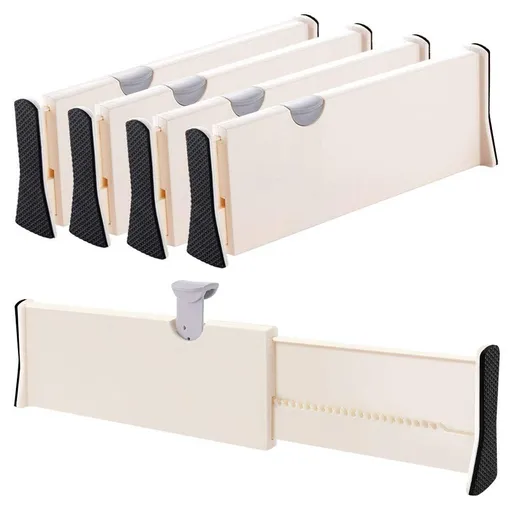 Drawer Dividers 4 Pack, Adjustable Separators High Expandable Bathroom, Closet,Clothing, Office, Kitchen Storage