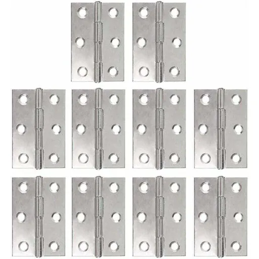 10 Pcs Charnieres Stainless Hinge Piano Pliantes Bandeau of Hinge of Door of Furniture Hinge with 6 Trous of Mounting Connecteurs for Jardinier, 48 mm