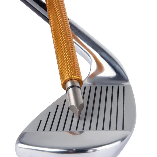 Golf Club Groove Cleaning Tool Wedge and Iron Groove Sharpener Golf Accessory - Gold