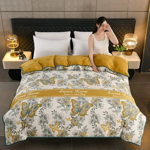 Milk Velvet Quilt Cover Double Sided Fleece Dancing 220x240cm