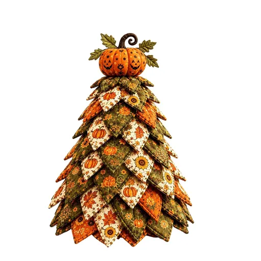 Spooky DIY Felt Halloween Tree Kit – Create a Whimsical Holiday Centerpiece with Pre-Cut Fabric, Plush Fill, and Adorable Ghostly Charms for Mantel, Desk, or Shelf Décor. (Large Pumpkin)