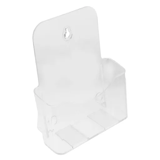 Clear Acrylic Brochure Display Stand, Transparent A5 Magazine Holder, Wall Mount Flyer Organizer, Literature Rack for Office Use