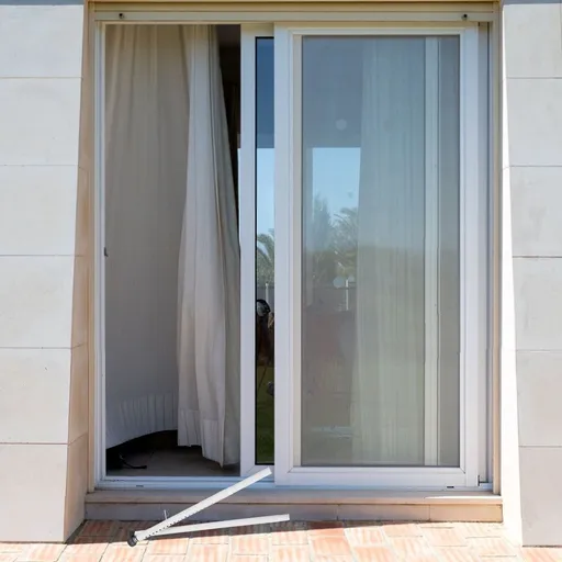1 Set Adjustable White Sliding Glass Door Bar, Multifunctional Carbon Steel Support for Home Use