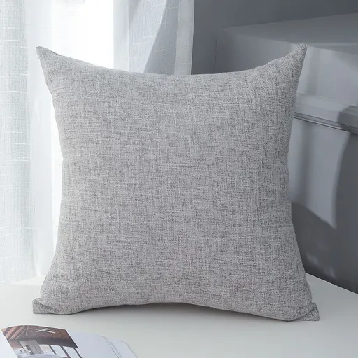 Le Su Cotton Linen Cushion Solid Color with Core 59# elegant gray 40*60-pillowcase 650g thick pillow core