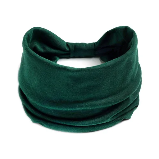 Wide Stretchy Headband for Adults Sports Hair Band for Yoga Running Fitness Workout - Dark Green