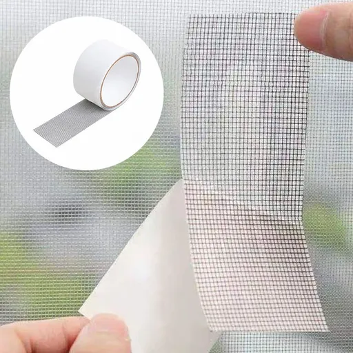 Fiberglass Screen Repair Tape, Strong Adhesive Mesh Patch for Window and Door Screen Holes and Tears, Grey, 2 x 70 in