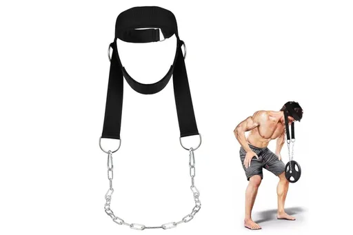 Weight Lifting Head Neck Harness Gym Workout Exercise Training Strap Belt