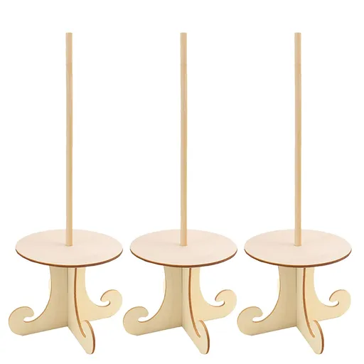 Wooden Donut Display Doughnuts Stands Wood Donut Stand Holder for Birthday Wedding Party Cake Decor 3Pack
