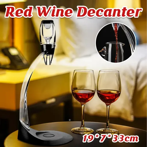 Wine Decanter Quick Aeration 13 Inch Transparent