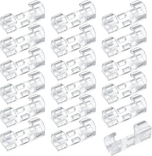 120 Piece Adhesive Cable Clips Clear Cable Organizer for Home Office Desktop PC TV Laptop Ethernet Cable