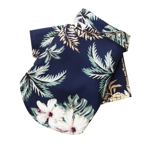 Pet Shirt Shine Polyester Small Medium Coconut Tree Shirt Black L (bust 45CM about 3.50 kg-4.50 kg pets)