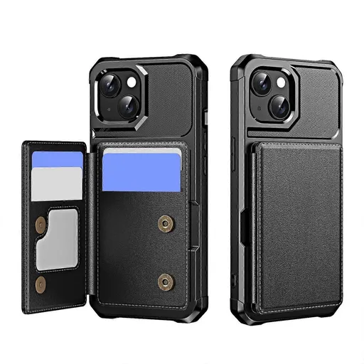 Flip Card Slot Leather Phone Case for iPhone 14 Plus Horizontal Design PU Leather Durable Magnetic Closure