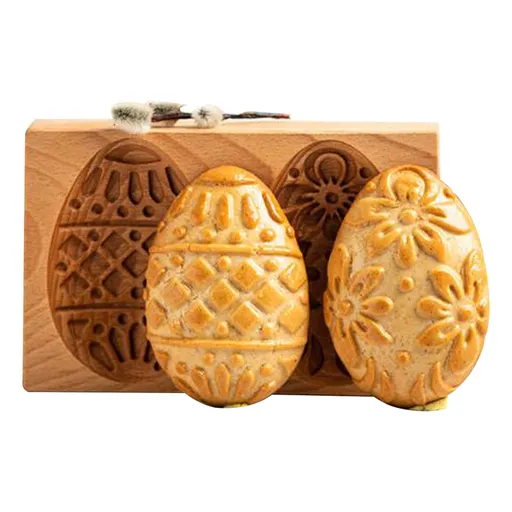 Wooden Cookie Cutter Baking Mold Carved Biscuit Cutter Embossing Mold Cookie Presses Stamps Gingerbread Cookie Mold for Cookies DIY Handmade Biscuits