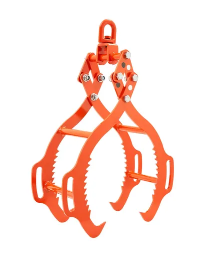 32in Log Lifting Tongs, 4-Claw Log Tongs, Heavy Duty Steel Log Grapple, 2200LBS Lifting Capacity, Swivel Log Graper Timber, Eagle Claw Design, Log Skidding Tongs for Trucks, Tractors, Forklifts