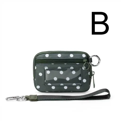 Waterproof Oxford Wristlet Wallet Card Holder with Detachable Wrist Strap, Multi-Pocket Zipper Pouch for Cards, Cash, Keys and Earphones, Ideal for Running, Fitness and Travel (B)