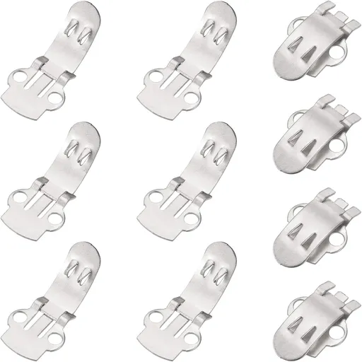 14mm x 30mm Shoe Clips, 10 Pcs Flat Blank Clips Supplies Embellishments for DIY Crafts Decoration Project Shoes Silver -